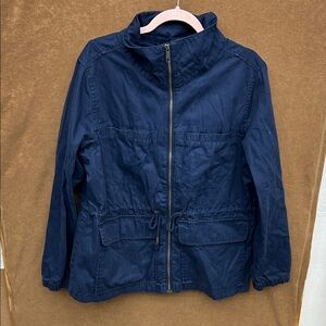 Old Navy Navy Zip-Up Drawstring Utility Jacket